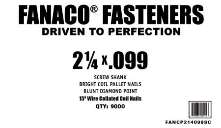 Nail, 2 1/4" X .099 Wire Coil Screw Shank 9M