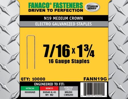 Staple, 7/16" x 1-3/4" Electro Galvanized 10M